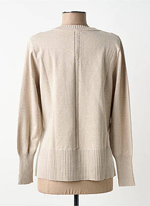 Pull col v manches longues beige SCORZZO femme