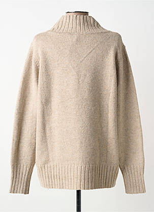 Pull coupe cintrée manches longues beige SCORZZO femme