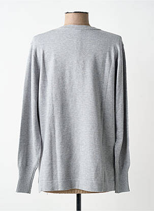 Pull tissage chiné manches longues gris SCORZZO femme
