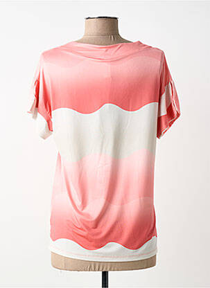 T-shirt col v manches courtes rose SCORZZO femme