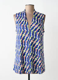 Top tissage jersey sans manche bleu SCORZZO femme
