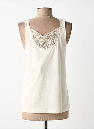 Top stretch fines bretelles beige LA FIANCÉE femme