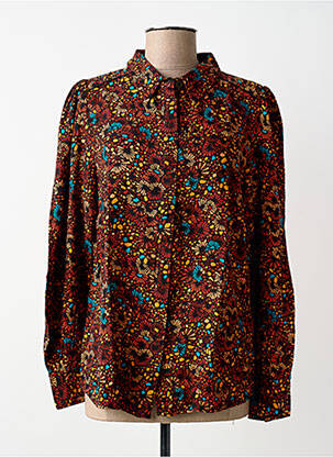 Chemisier imprimé fleurs manches longues orange LA FIANCÉE femme