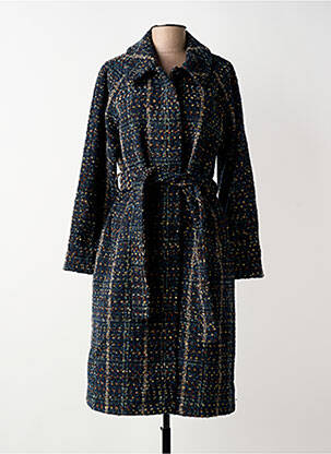 Manteau long coupe cintrée sans capuche bleu LA FIANCÉE femme