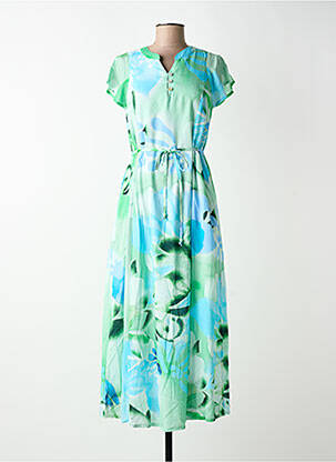 Robe longue manches courtes manches courtes vert AGATHE & LOUISE femme
