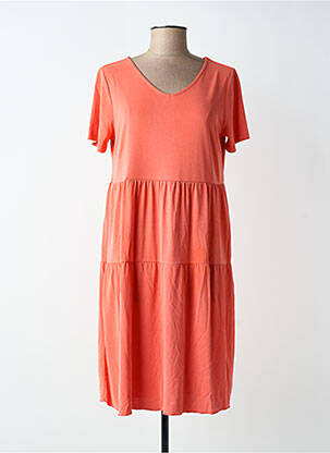 Robe mi-longue coupe évasée manches courtes rose BETTY BARCLAY femme