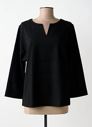 Sweat-shirt stretch manches longues noir STREET ONE femme