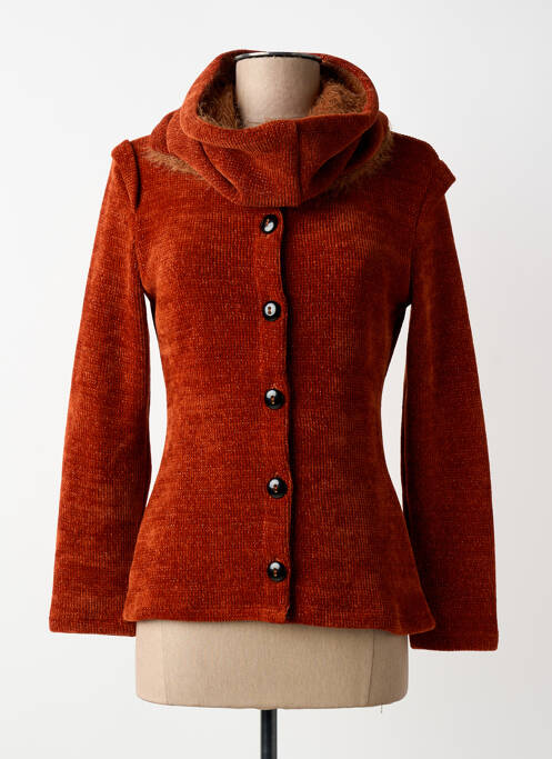 Gilet manches longues coupe cintrée orange LO! LES FILLES femme