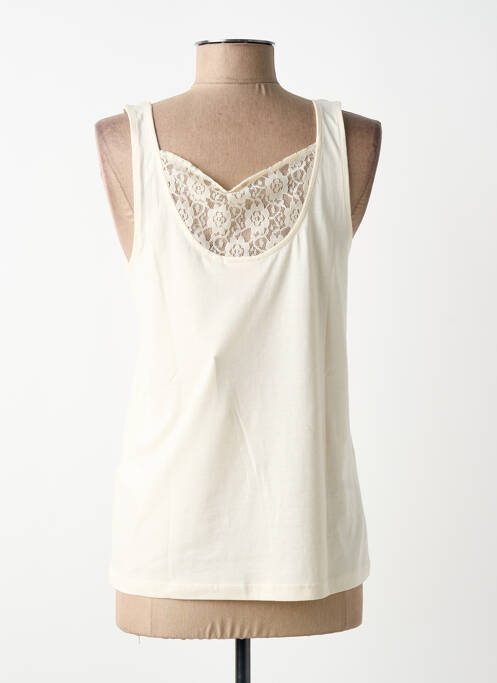 Top tissage jersey fines bretelles beige LA FIANCÉE femme