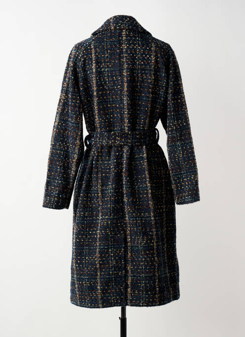 Manteau long coupe cintrée sans capuche bleu LA FIANCÉE femme