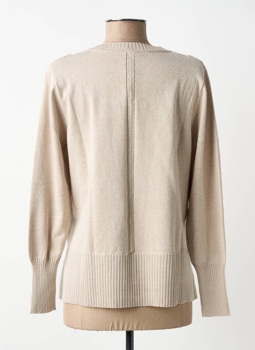 Pull col v manches longues beige SCORZZO femme