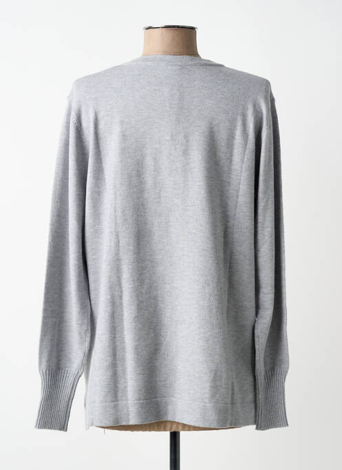 Pull tissage chiné manches longues gris SCORZZO femme