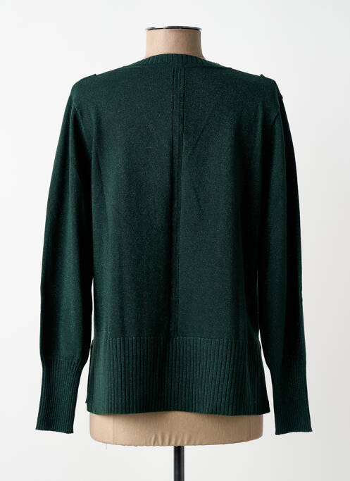 Pull col v manches longues vert SCORZZO femme
