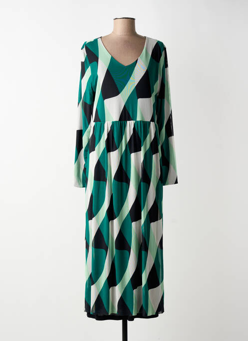 Robe longue manches longues manches longues vert STREET ONE femme