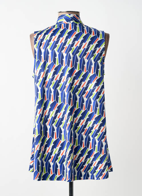 Top stretch sans manche bleu SCORZZO femme