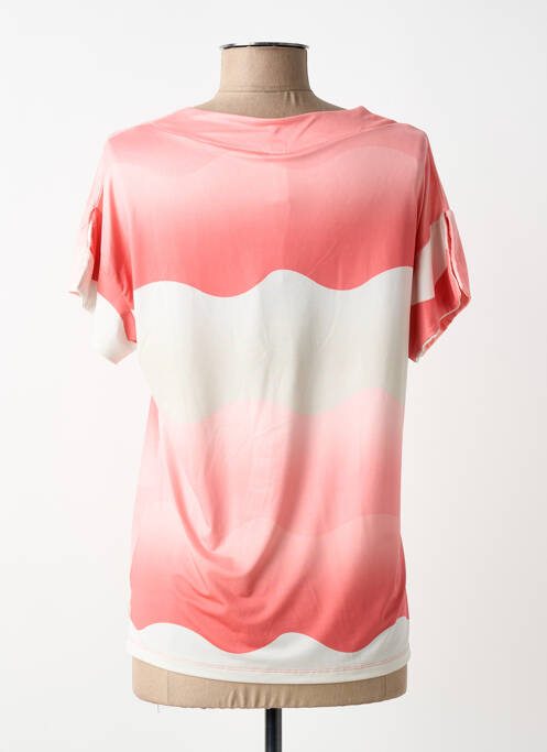 T-shirt col v manches courtes rose SCORZZO femme