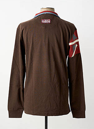 Polo manches longues manches longues marron LA SQUADRA homme