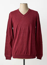 Pull col v manches longues rouge CALAMAR homme