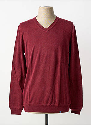 Pull col v manches longues rouge CALAMAR homme