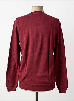 Pull col v manches longues rouge CALAMAR homme