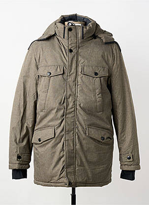 Parka manches longues a capuche vert TOP MONDAY homme