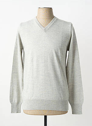 Pull col v manches longues gris clair OLIVER HOLTON homme
