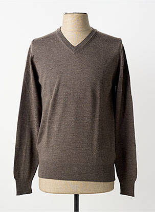 Pull col v manches longues marron OLIVER HOLTON homme