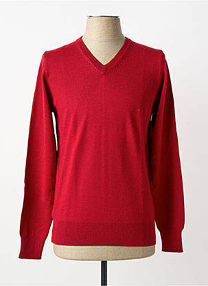 Pull col v manches longues rouge OLIVER HOLTON homme