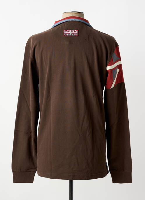 Polo manches longues manches longues marron LA SQUADRA homme