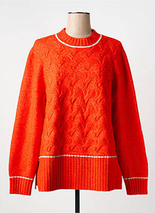 Pull coupe droite manches longues orange SCORZZO femme