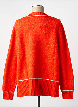 Pull coupe droite manches longues orange SCORZZO femme