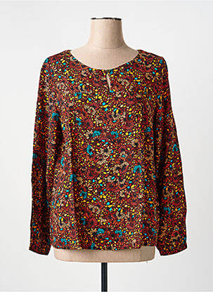 Blouse tissage popeline manches longues marron LA FIANCÉE femme