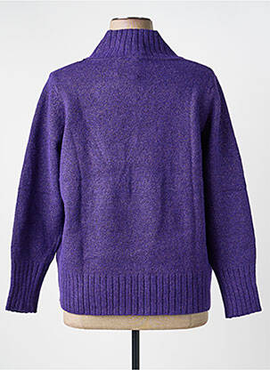 Pull coupe droite manches longues violet SCORZZO femme