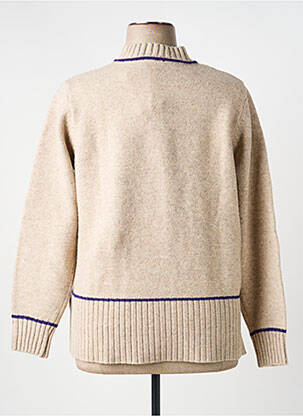 Pull coupe droite manches longues beige SCORZZO femme