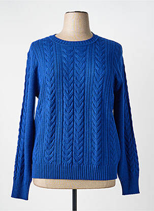Pull coupe droite manches longues bleu SCORZZO femme