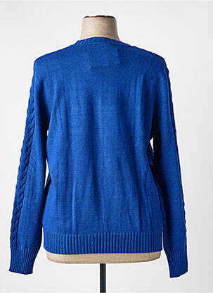 Pull coupe droite manches longues bleu SCORZZO femme