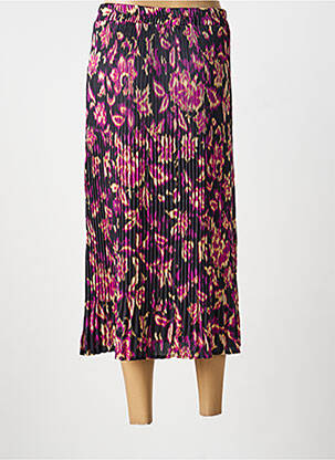 Jupe longue imprimé fantaisie noir HALOGENE femme