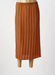 Jupe longue coupe droite marron HALOGENE femme