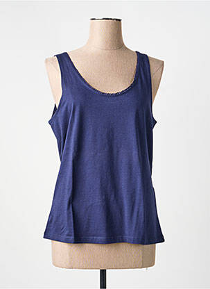 Débardeur coupe droite sans manche bleu LA FIANCÉE femme
