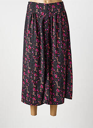 Jupe longue imprimé fantaisie noir ANGE femme