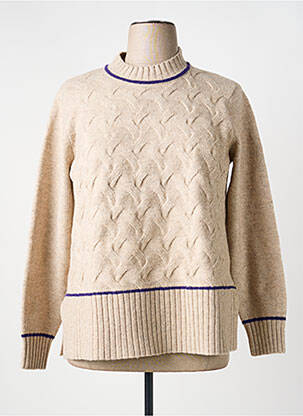 Pull col rond manches longues beige SCORZZO femme