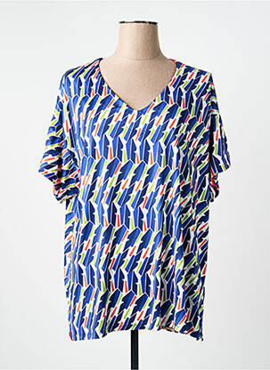 T-shirt imprimé fantaisie manches courtes bleu SCORZZO femme