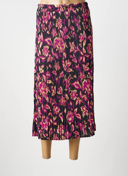 Jupe longue imprimé fantaisie noir HALOGENE femme