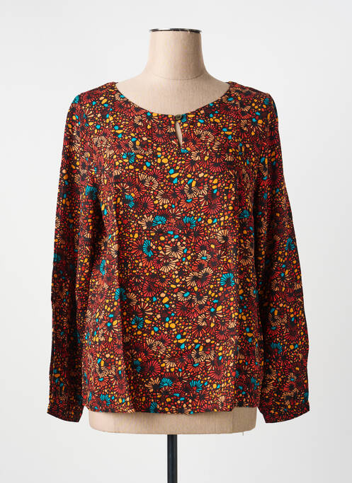 Blouse imprimé fantaisie manches longues marron LA FIANCÉE femme
