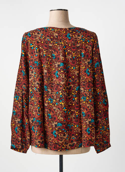 Blouse imprimé fantaisie manches longues marron LA FIANCÉE femme