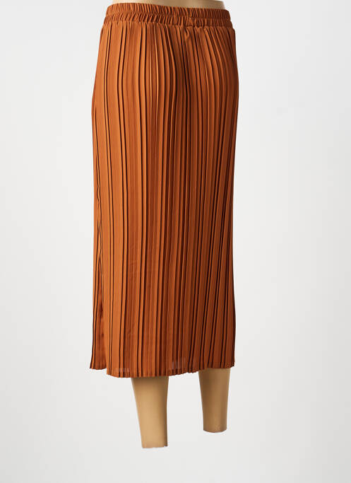 Jupe longue coupe droite marron HALOGENE femme