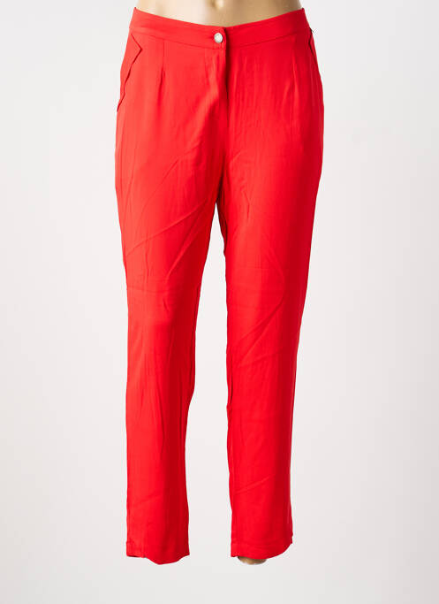 Pantalon slim tissage popeline taille normale rouge MADO ET LES AUTRES femme