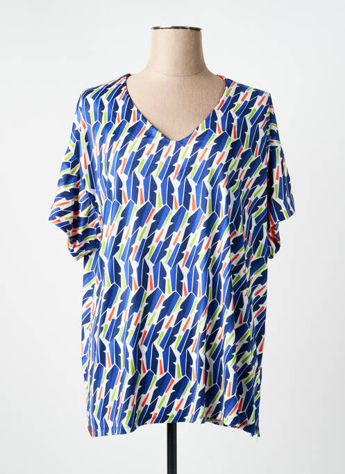 T-shirt imprimé fantaisie manches courtes bleu SCORZZO femme