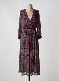 Robe longue manches longues manches longues noir LILI & LALA femme