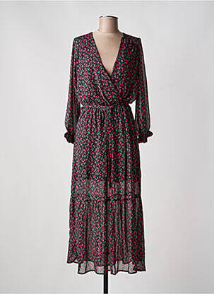 Robe longue manches longues manches longues noir LILI & LALA femme